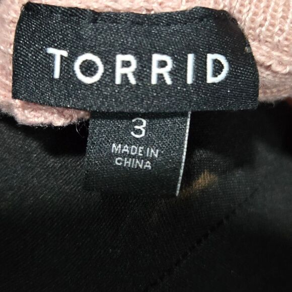 🐢 Torrid Mauve Pink Sweater Knit Self Tie Shift Dress Size 3 - Picture 6 of 17